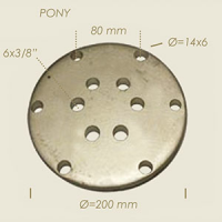 Pony Flanschplatte 6 Loch 200 mm 